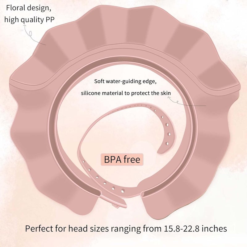 KOMIDK Baby Kids Shower Cap Shampoo Bath Bathing Hat Silicone Adjustable Washing Hair Shower Bathing Protection Shower Cap for Toddler, Baby, Kid, Children (Pink) - Image 4